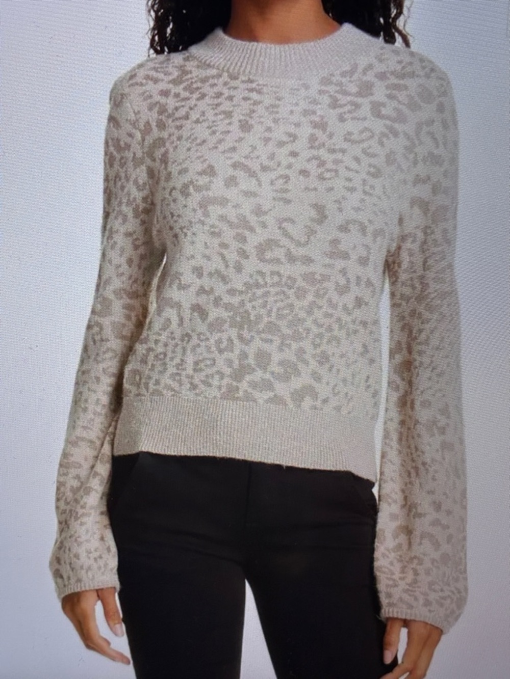 Veronica Beard Tilda oat Leopard-Print Turtleneck Sweater